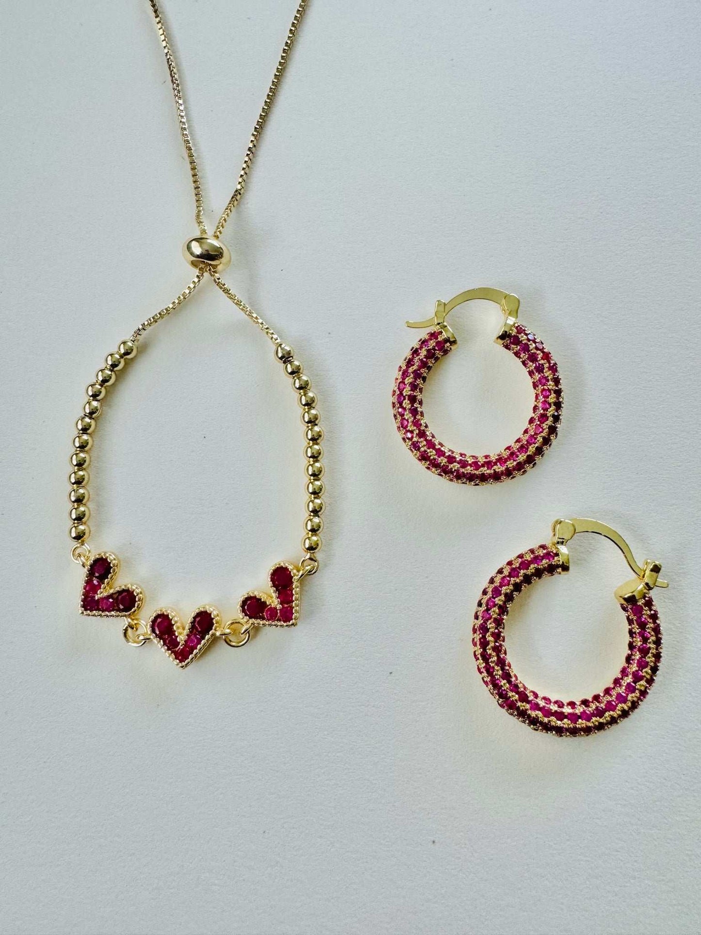 Lotta Luv Bracelet, Hot Pink Holly Hoops