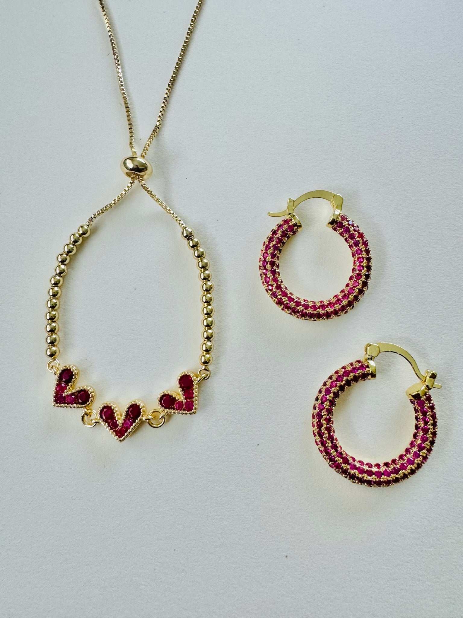 Lotta Luv Bracelet, Hot Pink Holly Hoops