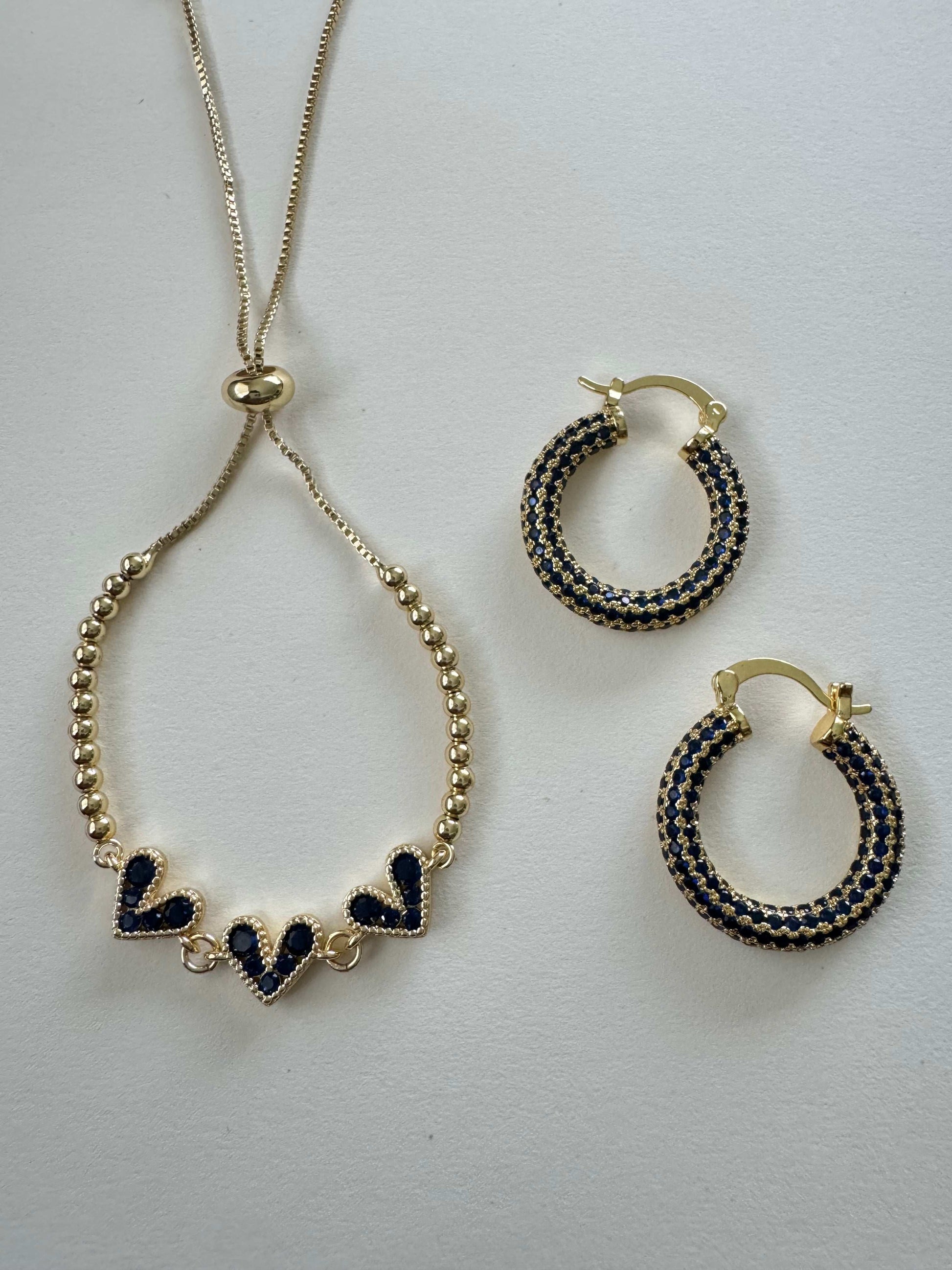 Blue Lotta Luv Bracelet, Blue Holly Hoops