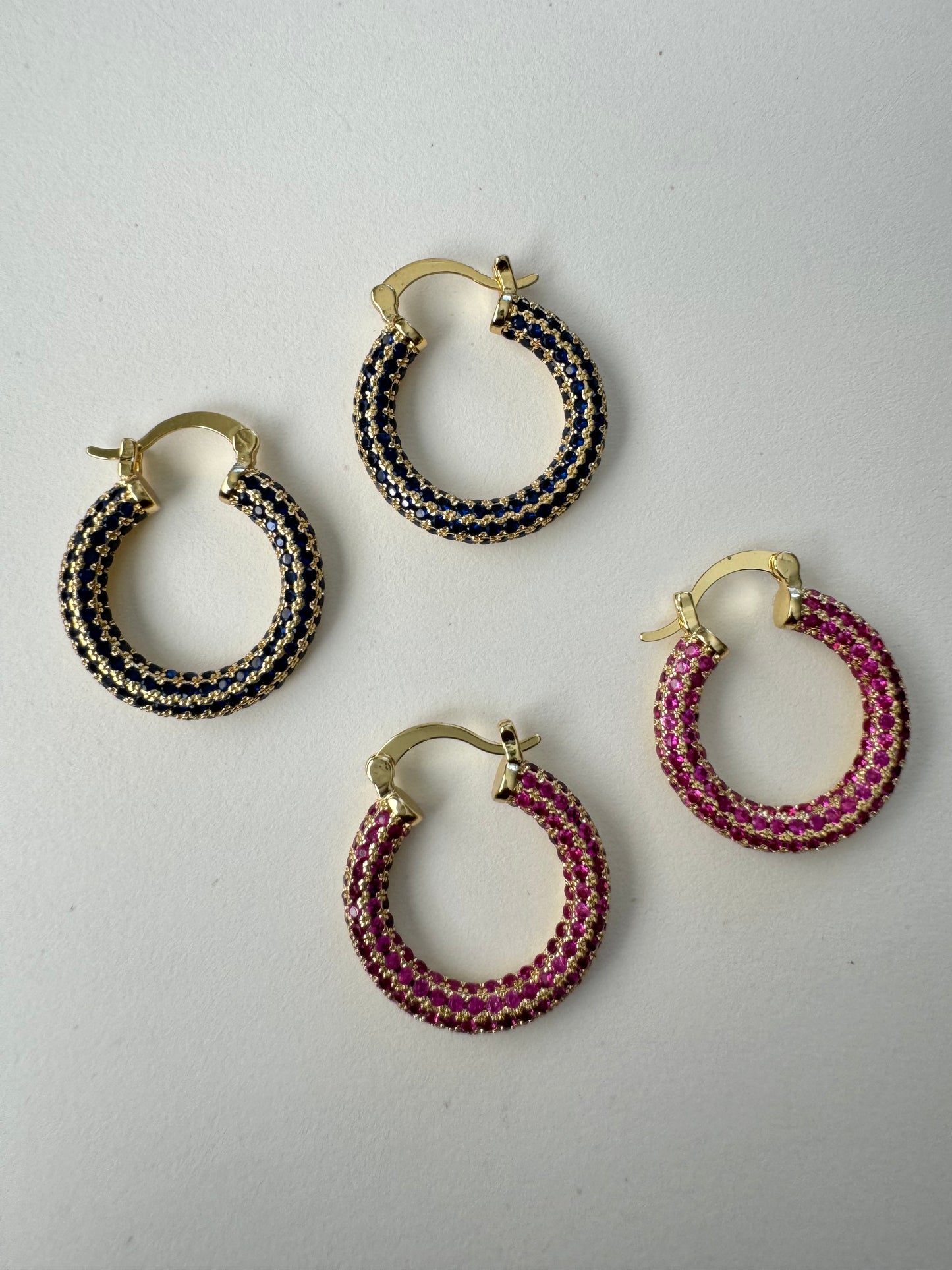 Holly Hoops, Blue and Hot Pink