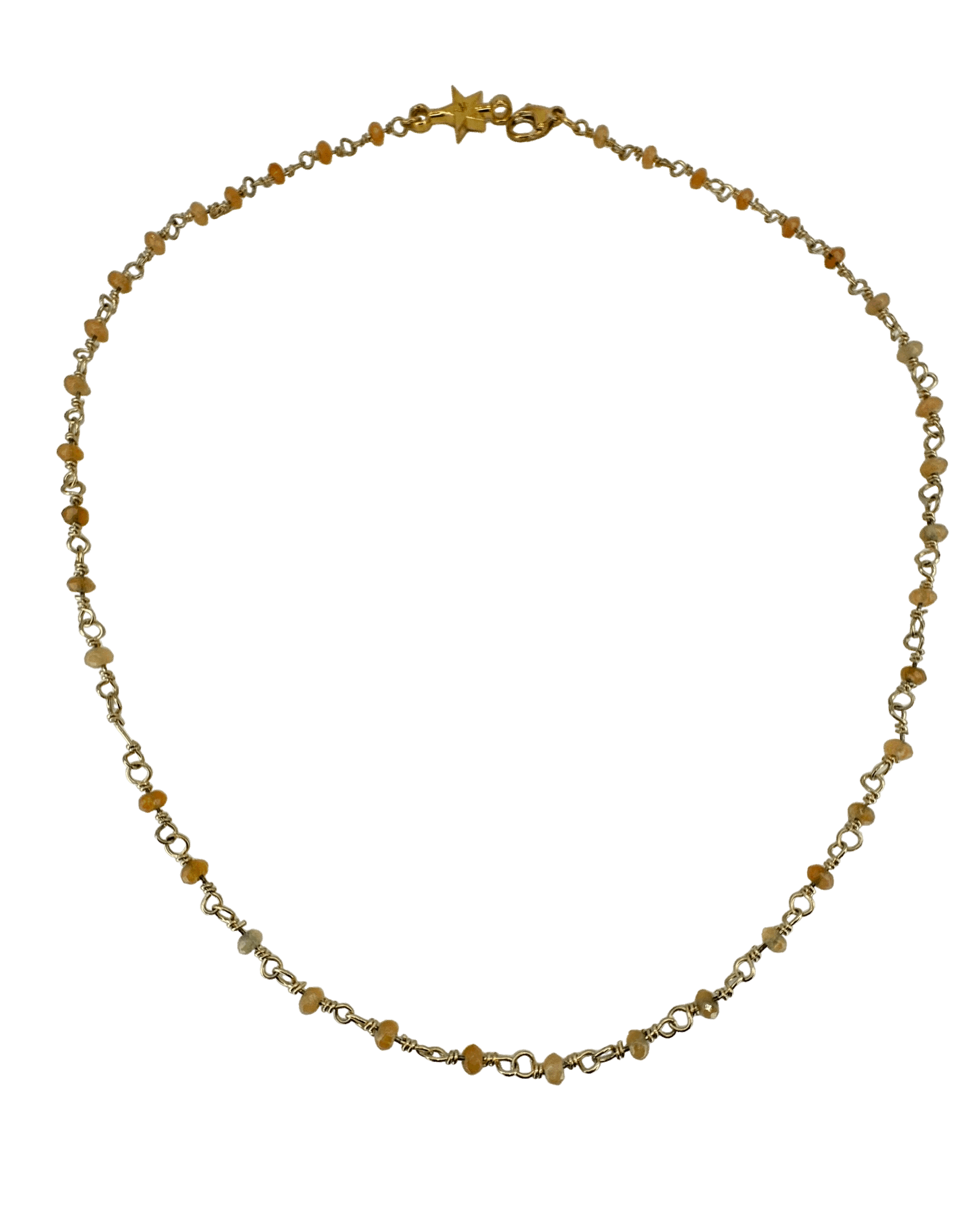 Citrine Beaded Chain Necklace