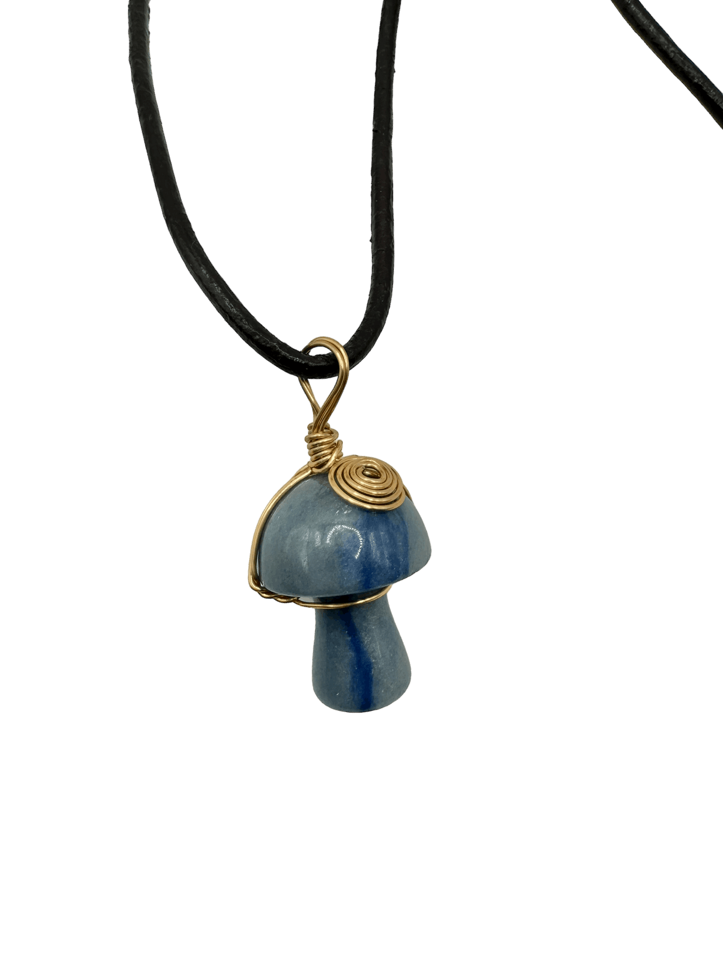 Blue Aventurine Mushroom Amulet