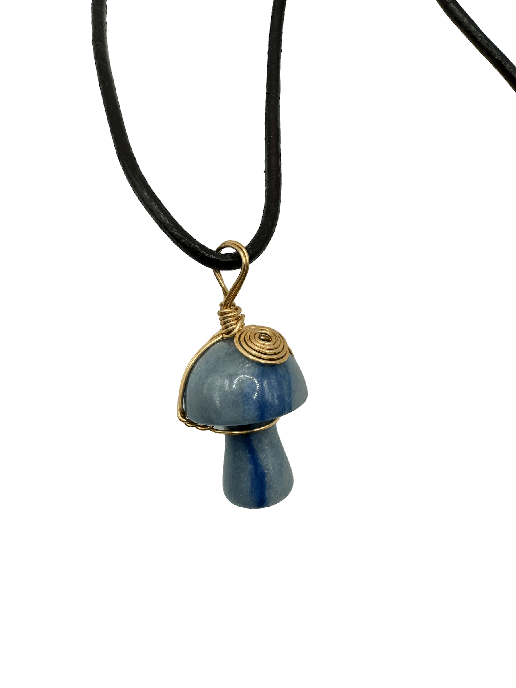 Blue Aventurine Mushroom Amulet