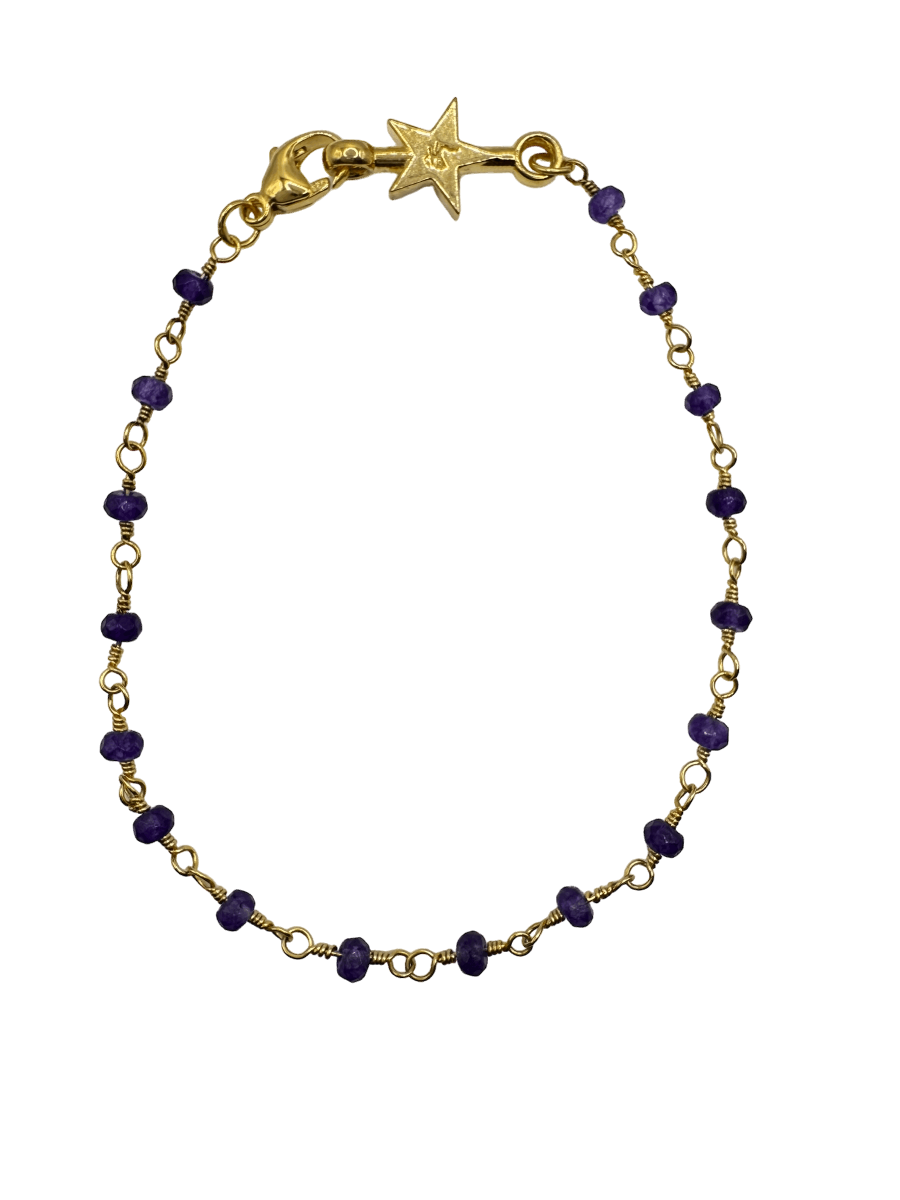 Amethyst Beaded Chain Bracelet
