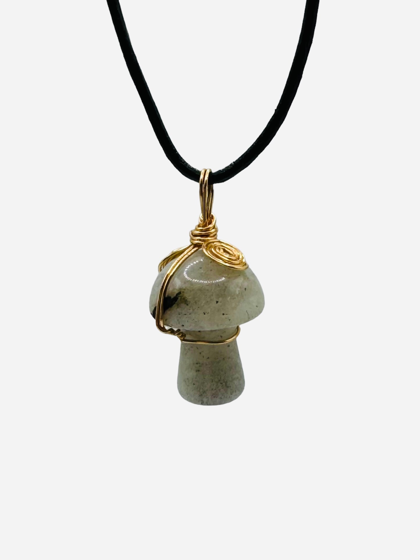 Labradorite Mushroom Amulet