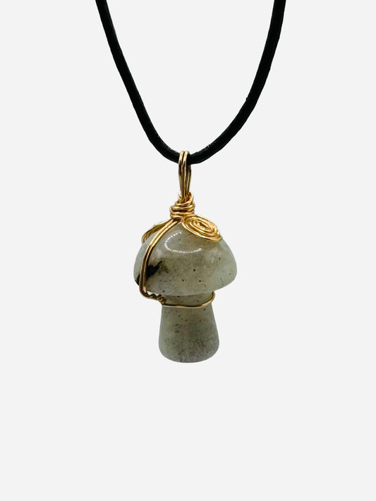 Labradorite Mushroom Amulet