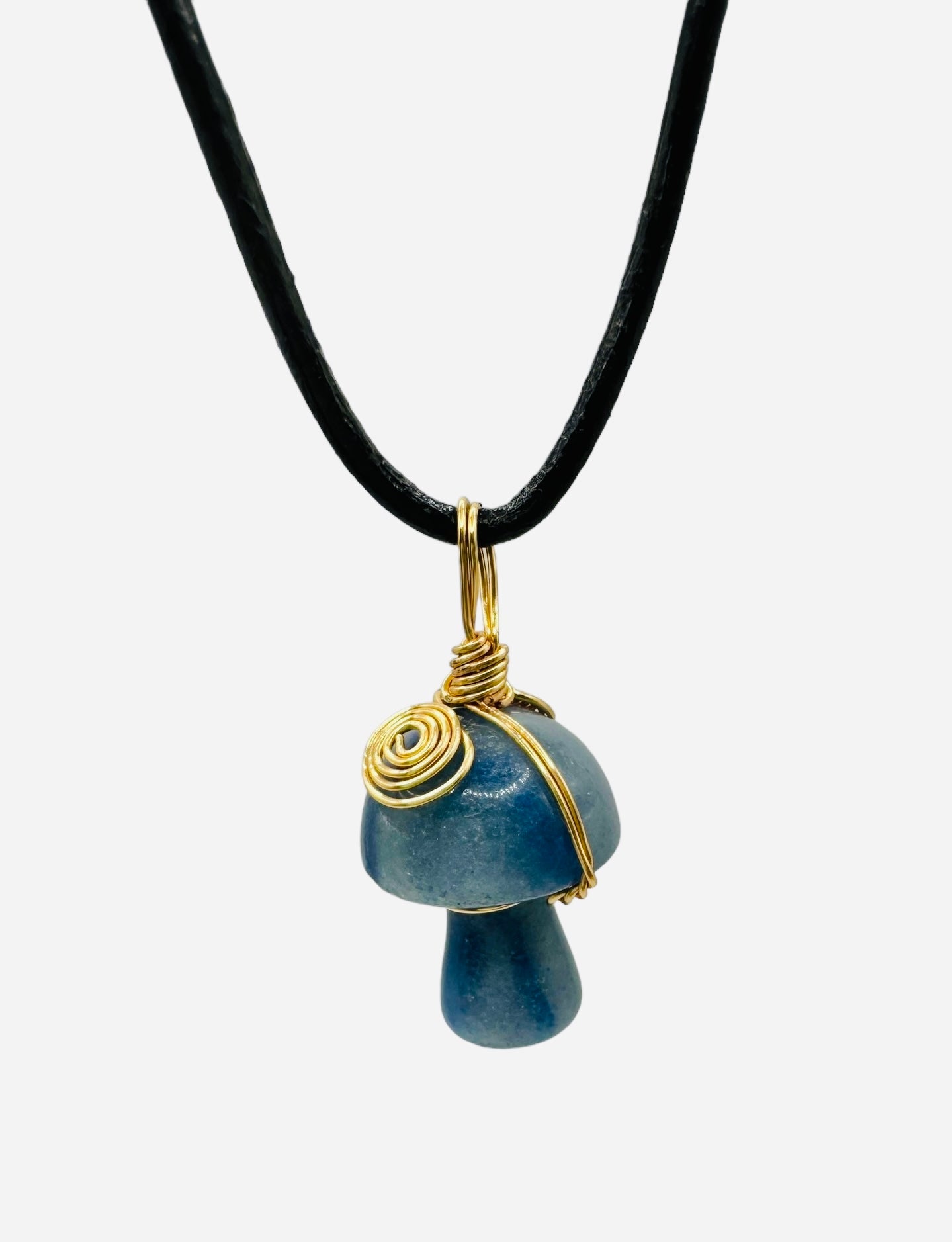 Blue Aventurine Mushroom Amulet