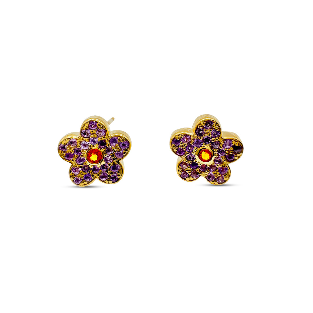 Amethyst Petal Studs