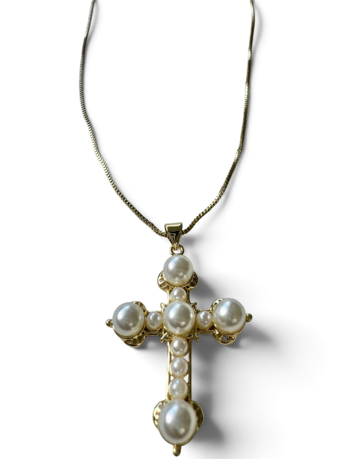 Gilded Pearl Cross