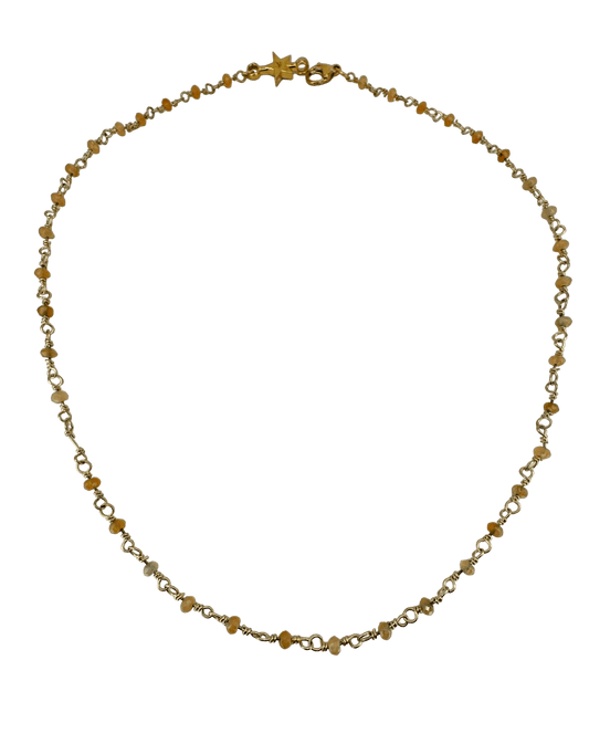 Citrine Beaded Chain Necklace