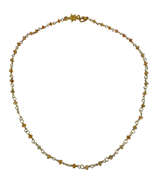 Citrine Beaded Chain Necklace