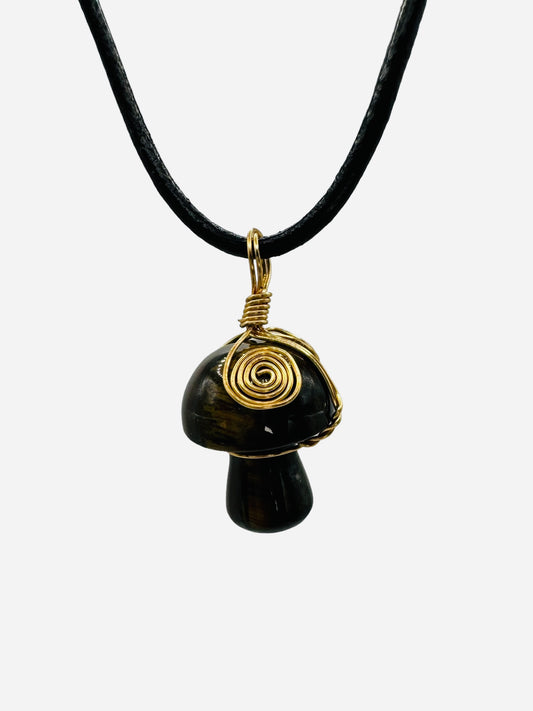 Tiger’s Eye Mushroom Pendant