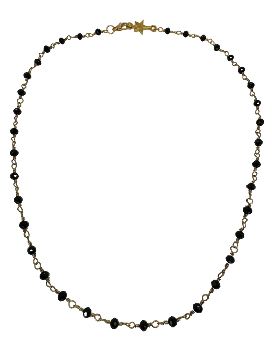 Onyx Beaded Chain Necklace