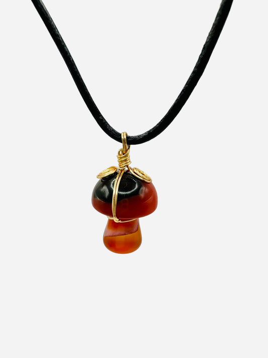 Carnelian Mushroom Pendant