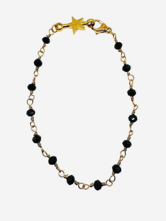 Onyx Beaded Chain Bracelet